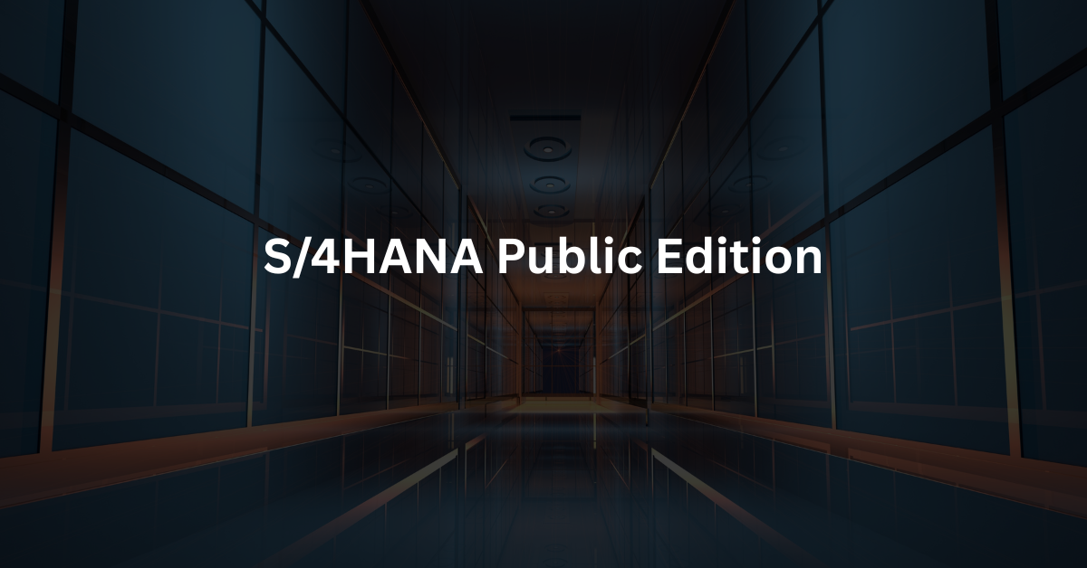 S4HANA Public Edition