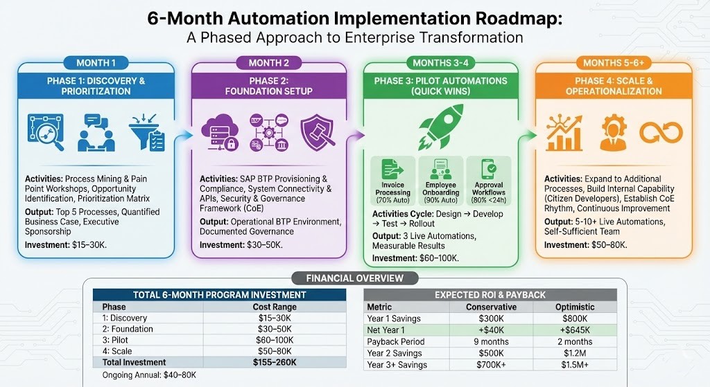 Implementation Roadmap 6-Month Automation Program